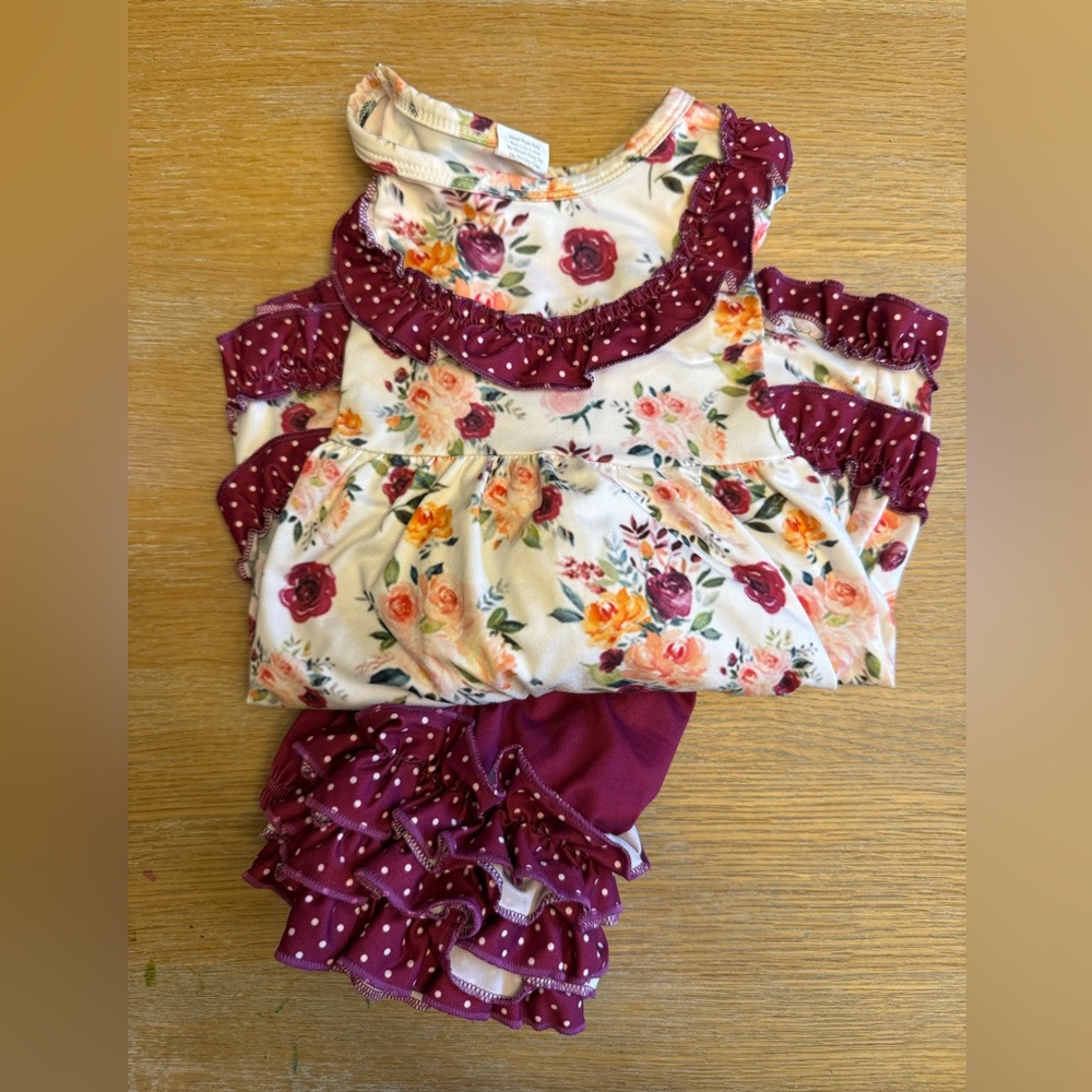 Floral Ruffle Dress Set 4T - Picture 5 of 11